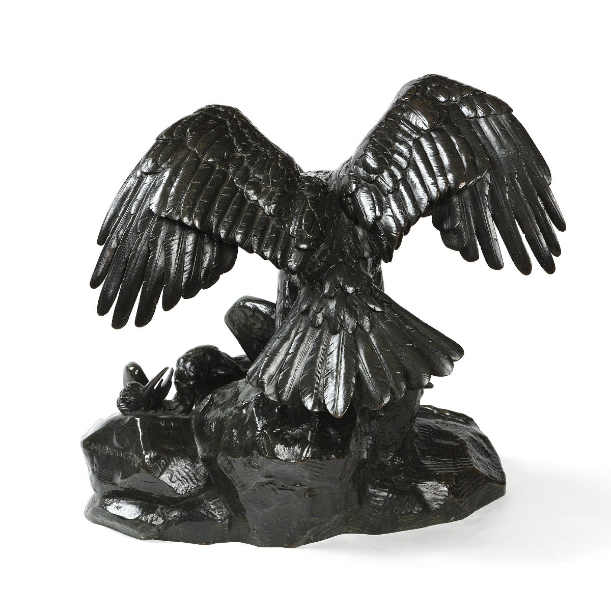 Antoine-louis Barye (1795-18 75) - "Aigle tenant un héron"-photo-1