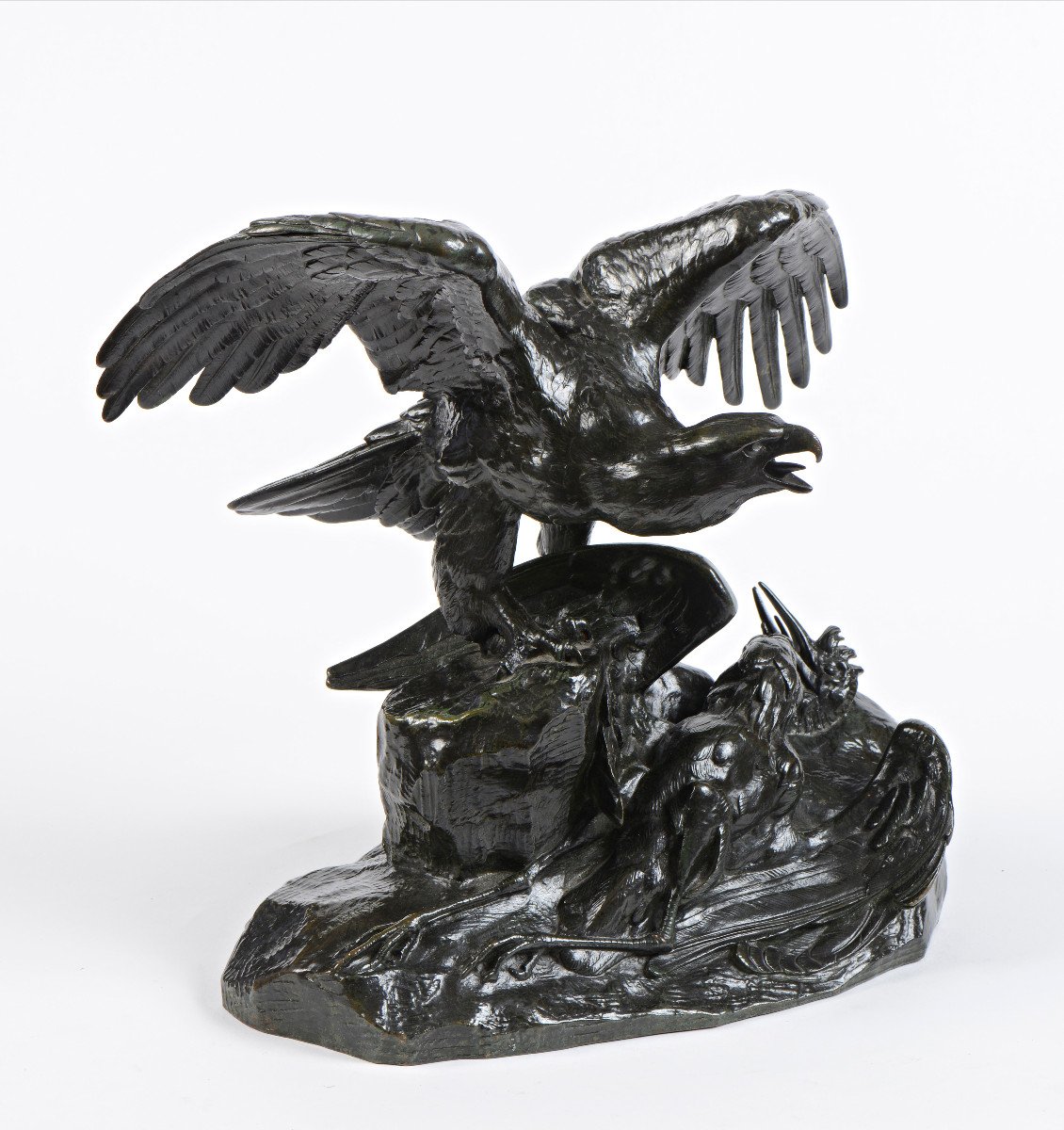 Antoine-louis Barye (1795-18 75) - "eagle Holding A Heron"