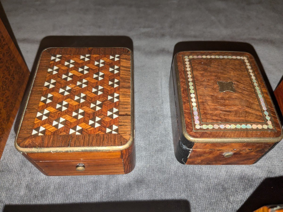 23 Boxes Napoleon III Marquetry Casket, France 19th Century-photo-8