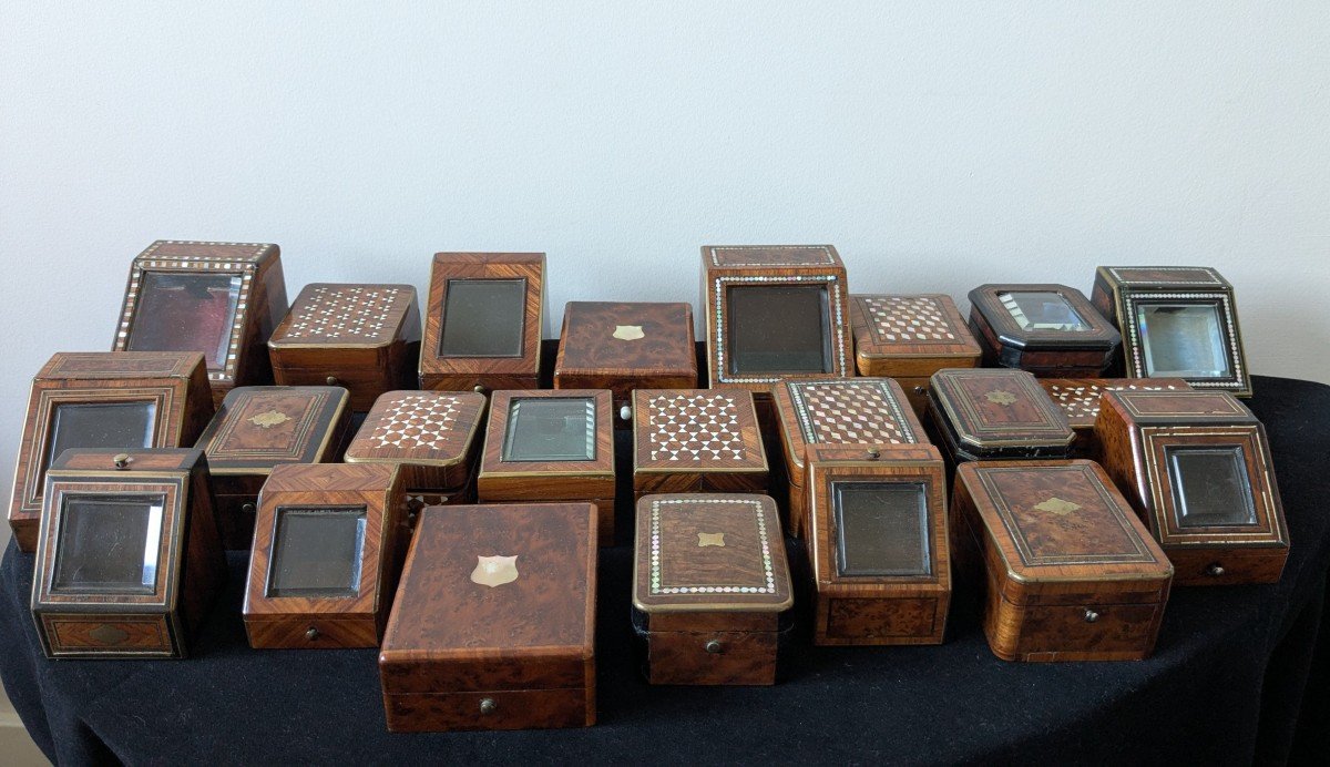 23 Boxes Napoleon III Marquetry Casket, France 19th Century