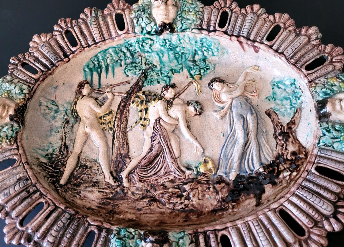 Plat Ovale En Céramique Joseph Landais, Suiveur De Palissy-photo-4