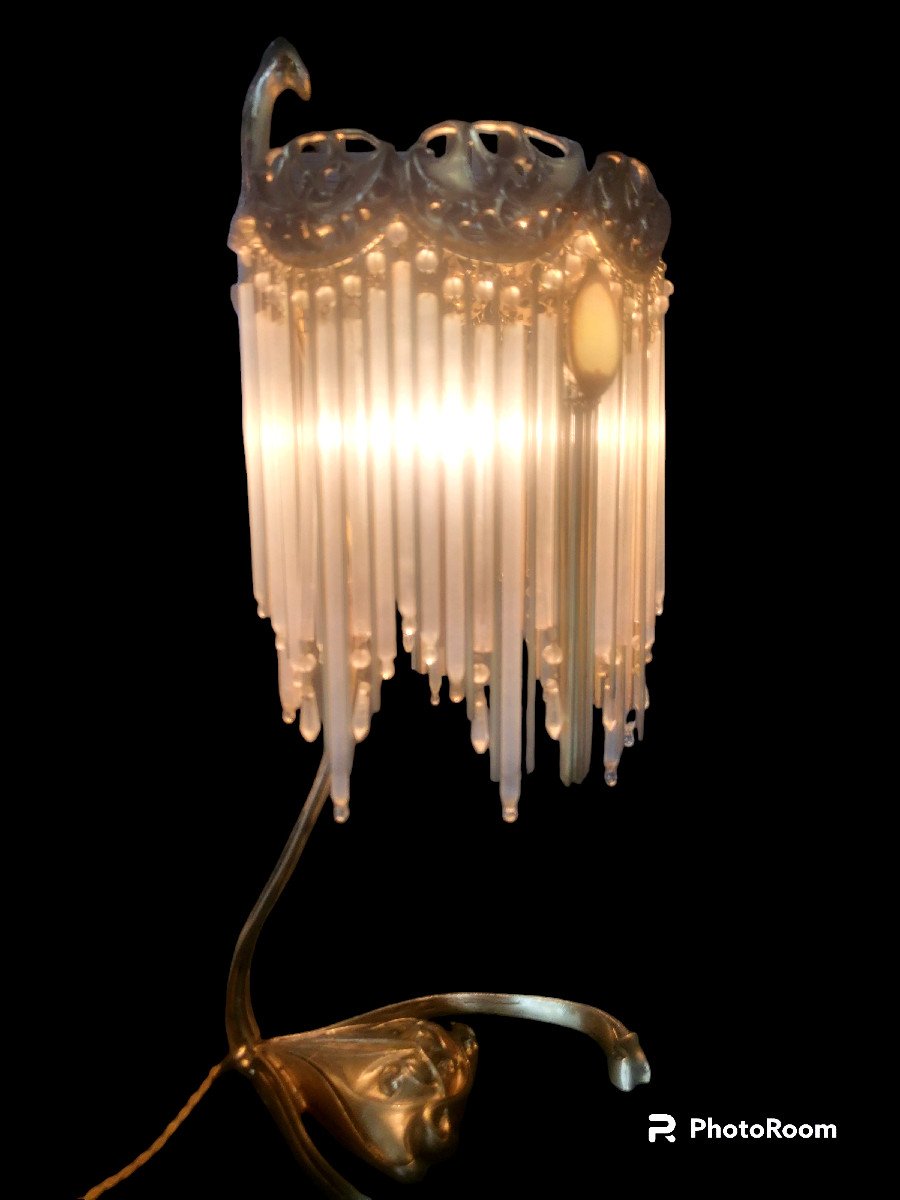 Gilt Bronze Lamp After An Old Model By Hector Guimard