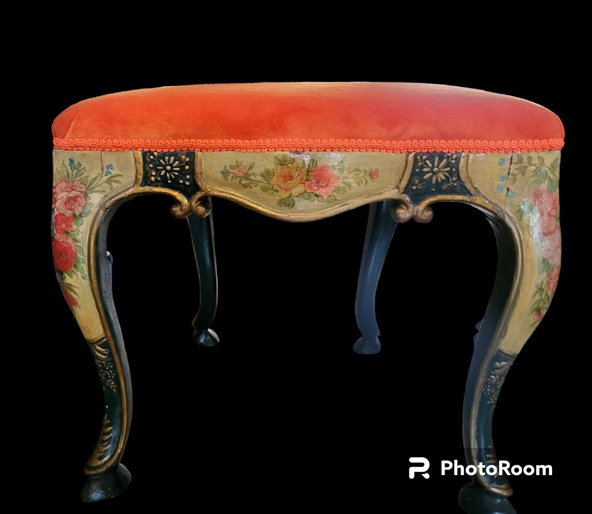 Pair Of Spectacular Venetian Chairs Painted In Carved Wood From The 18th Century-photo-3