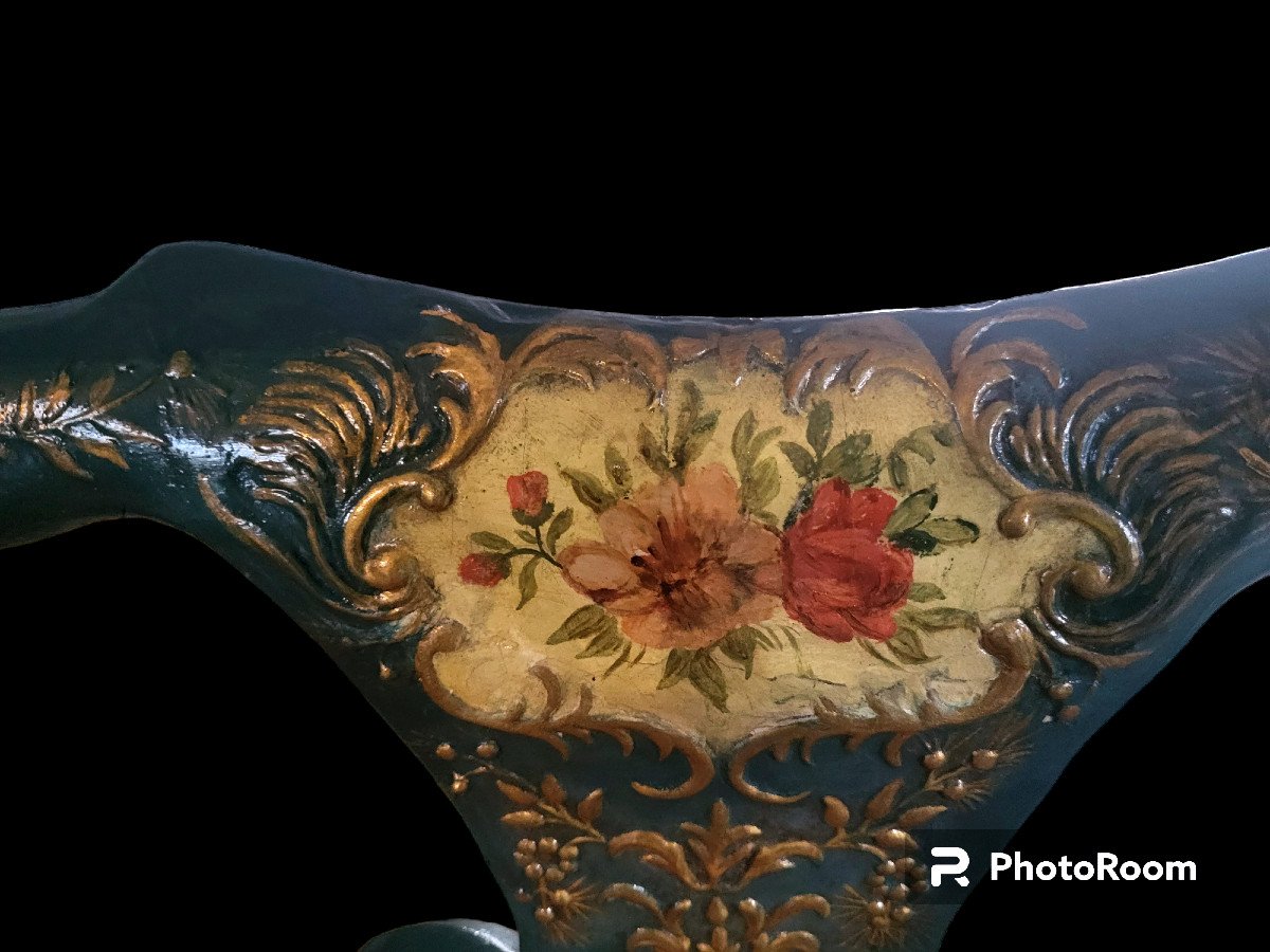 Pair Of Spectacular Venetian Chairs Painted In Carved Wood From The 18th Century-photo-4