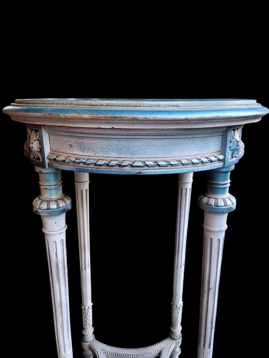 Painted Wooden Pedestal Table, Louis XVI Style, Louis 20th Century Period-photo-2