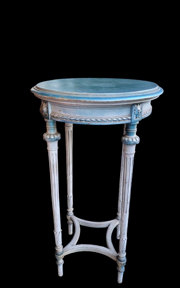 Painted Wooden Pedestal Table, Louis XVI Style, Louis 20th Century Period