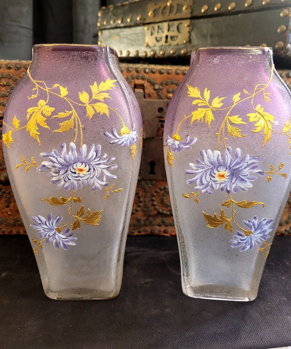 Pair Of Legras Montjoye Vases, 19th Century-photo-2