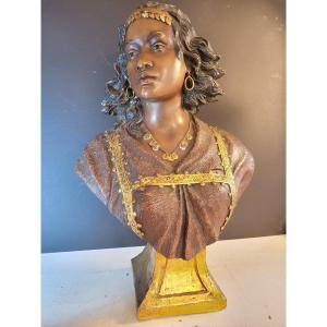 Polychrome Terracotta Sculpture Signed Friedrich Goldscheider (1845 - 1897)