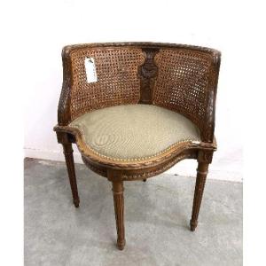 Office Armchair, 4 Feet, Louis XVI Style Cane