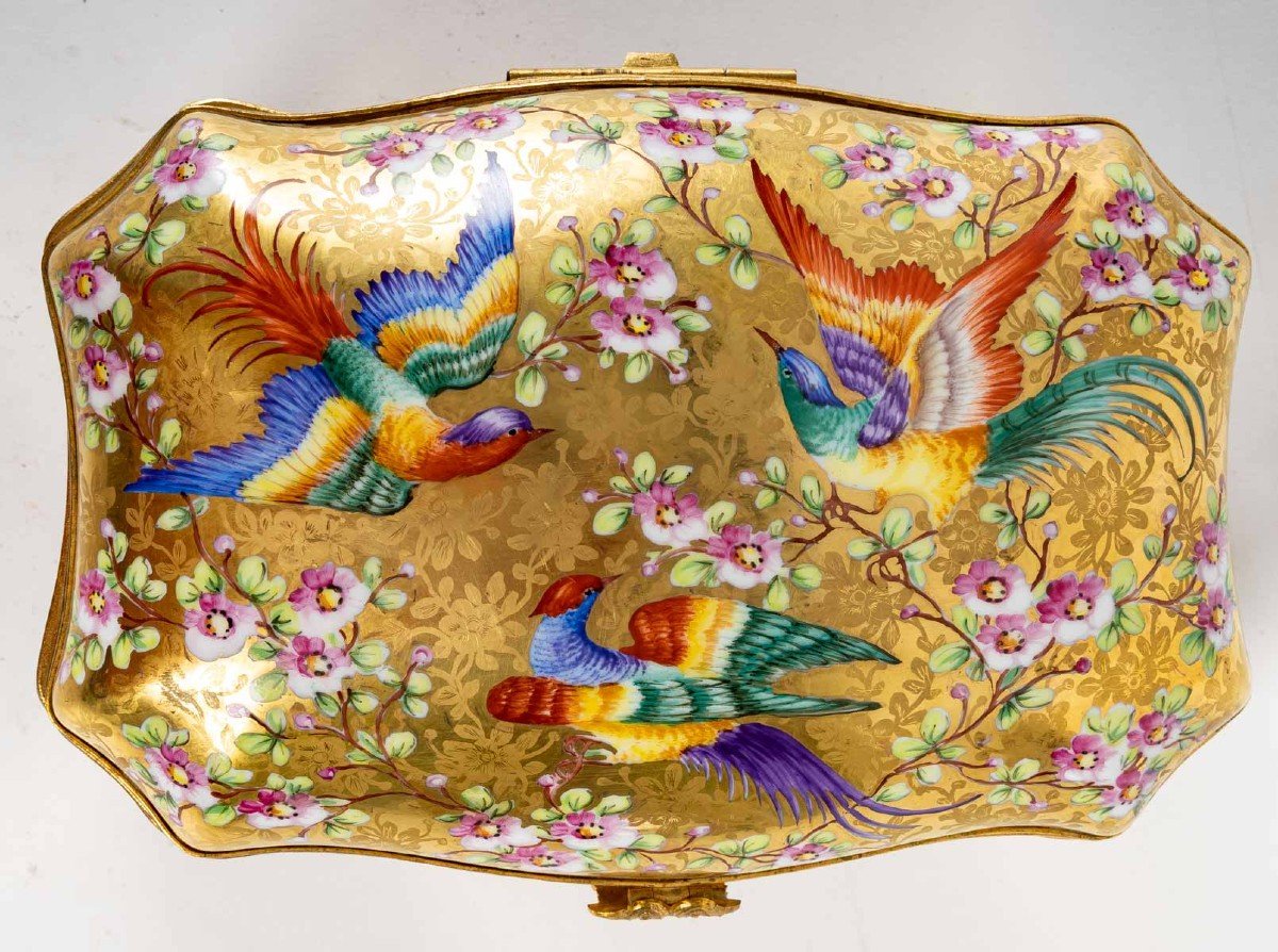 Le Tallec "golden Box With Polychrome Birds"-photo-3