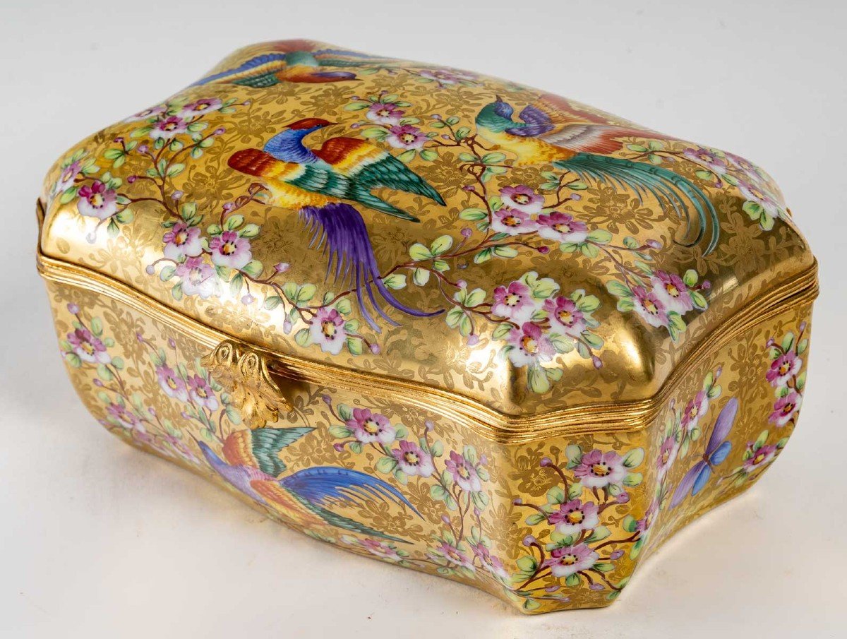 Le Tallec "golden Box With Polychrome Birds"-photo-5