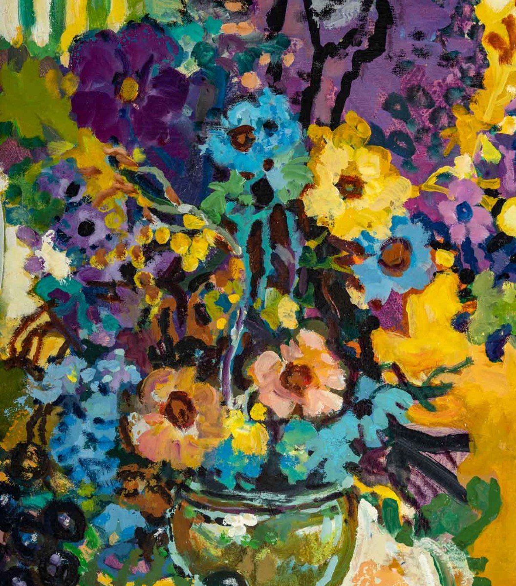 Pierre Grisot (1911/1995) Vase Of Flowers And Grapes 1935-photo-4