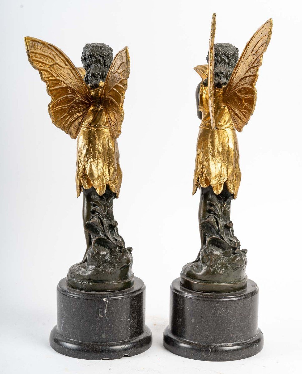 Pair Of Bronzes On Marble Base-photo-4