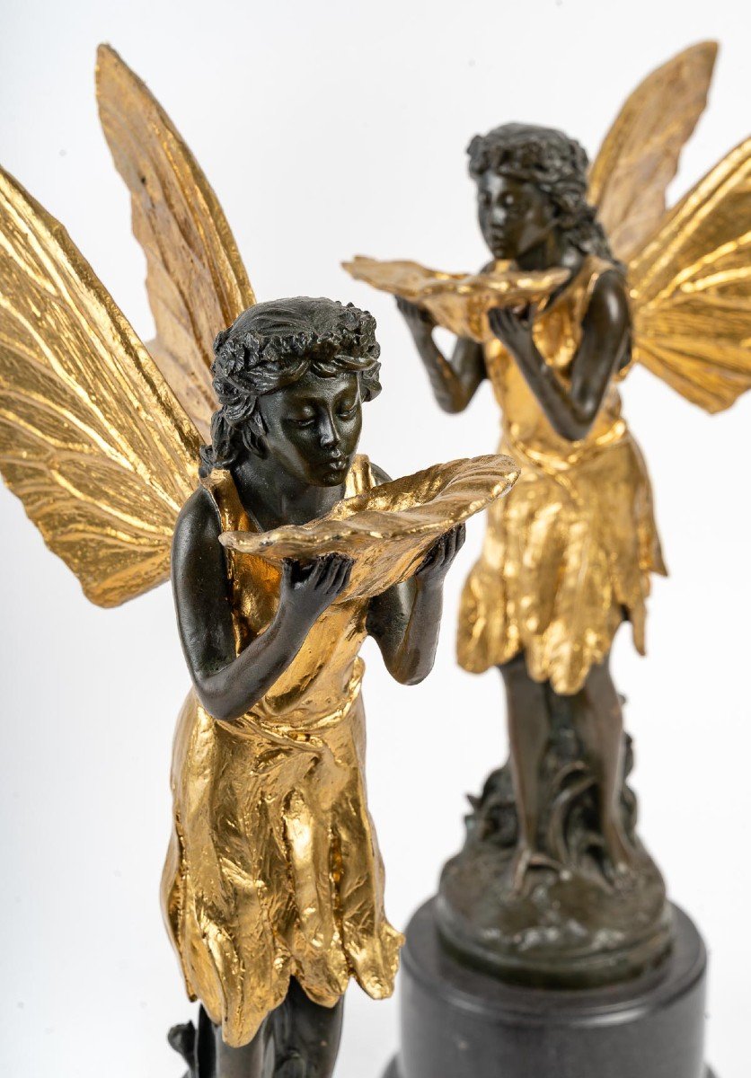 Pair Of Bronzes On Marble Base-photo-4