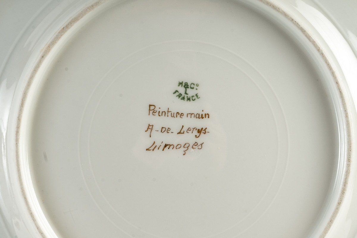 Cinq Assiettes  Limoges XIXème  "Havilland et W. Guerin " -photo-3