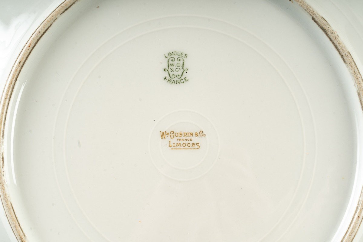 Cinq Assiettes  Limoges XIXème  "Havilland et W. Guerin " -photo-4