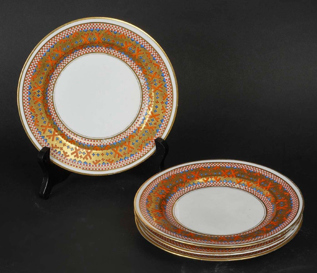 Four Russian Plates "" Kouznetsov 19th Century-photo-2