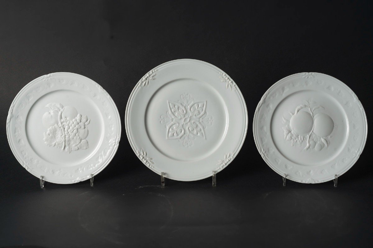 Five Plates From The Cérès Riche Service "jean Pouyat" 1855 Limoges 