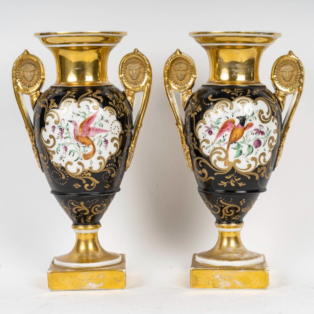 Pair Of Medici Vases "paris 1840"-photo-2