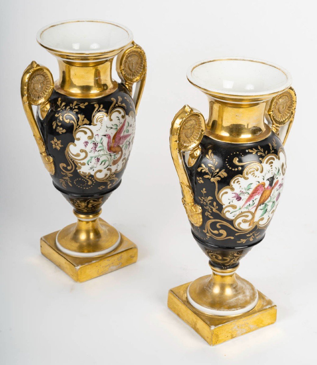 Pair Of Medici Vases "paris 1840"-photo-3