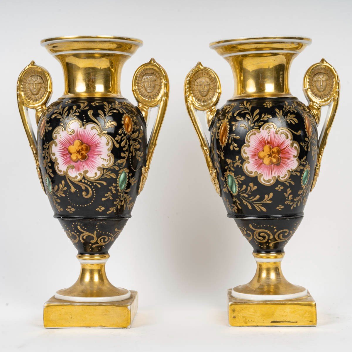 Pair Of Medici Vases "paris 1840"-photo-6