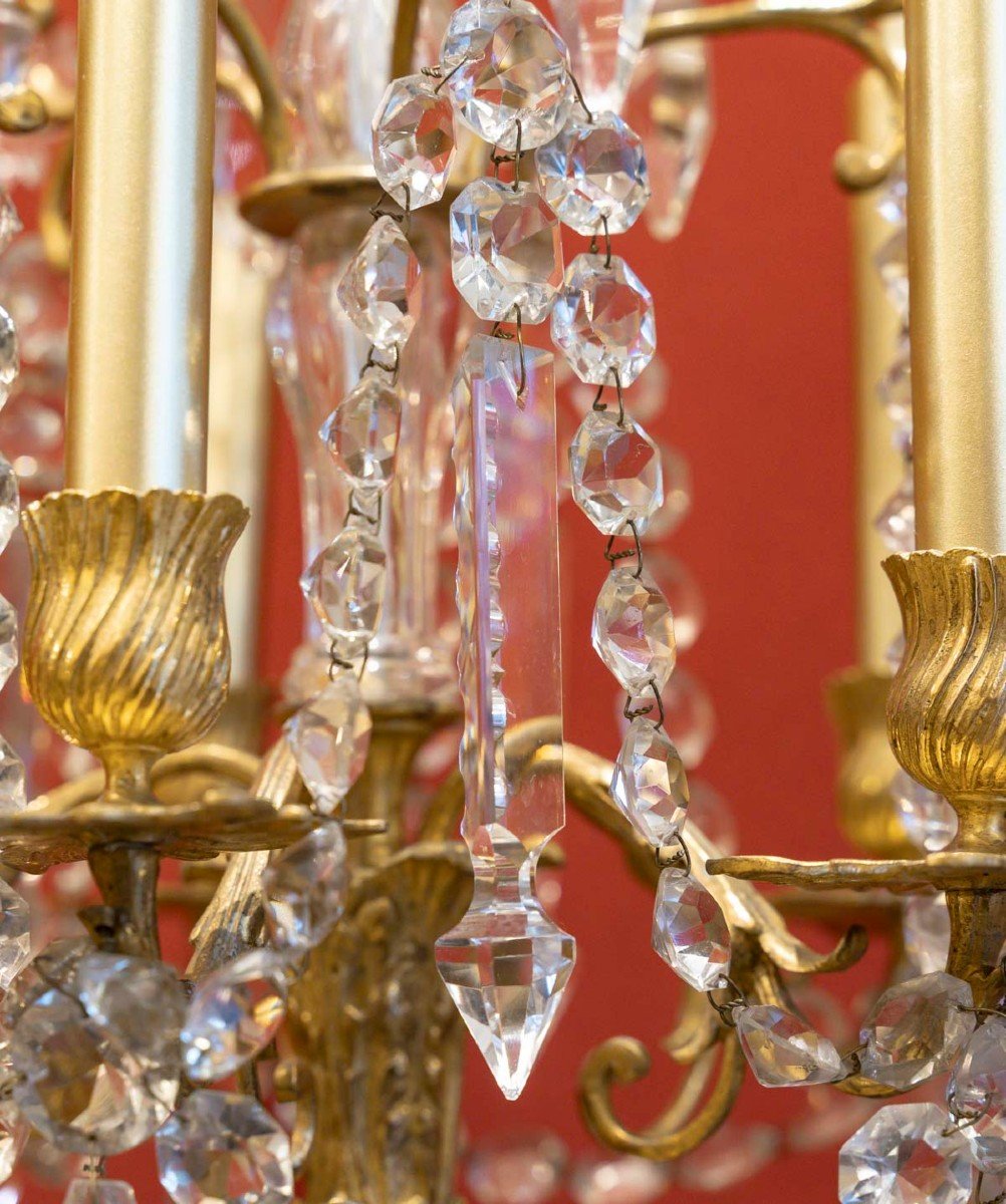 Paire de Chandeliers Cristal et Bronze  " Baccarat "XIX ème siècle-photo-4