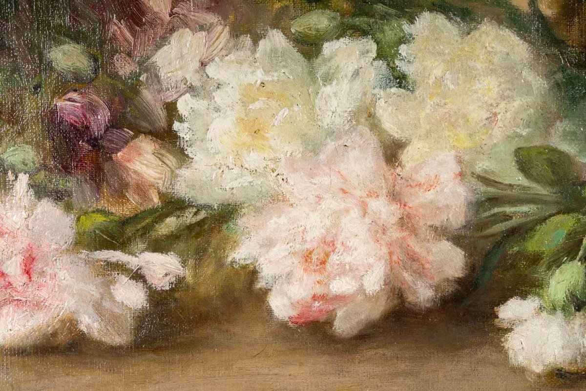 Corbeille de Pivoines et Mimosas "Barbaud- Koch "1862/1928-photo-4