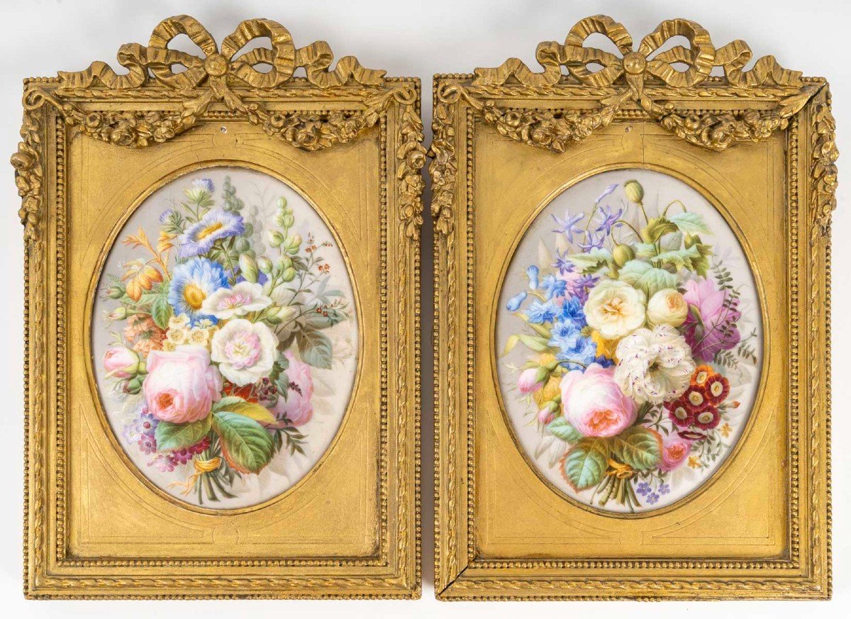 Antoine Kurten (attributed) "pair Of Porcelain Paintings" 1848-photo-3