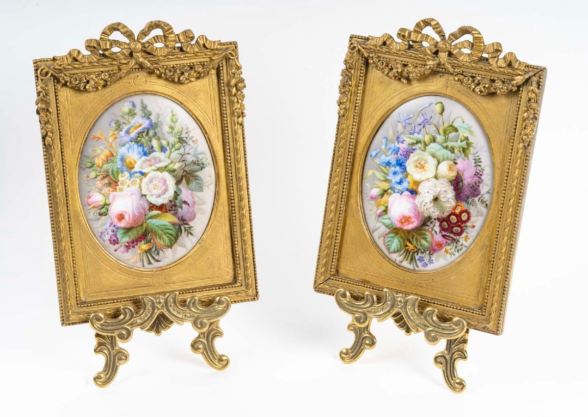 Antoine Kurten (attributed) "pair Of Porcelain Paintings" 1848