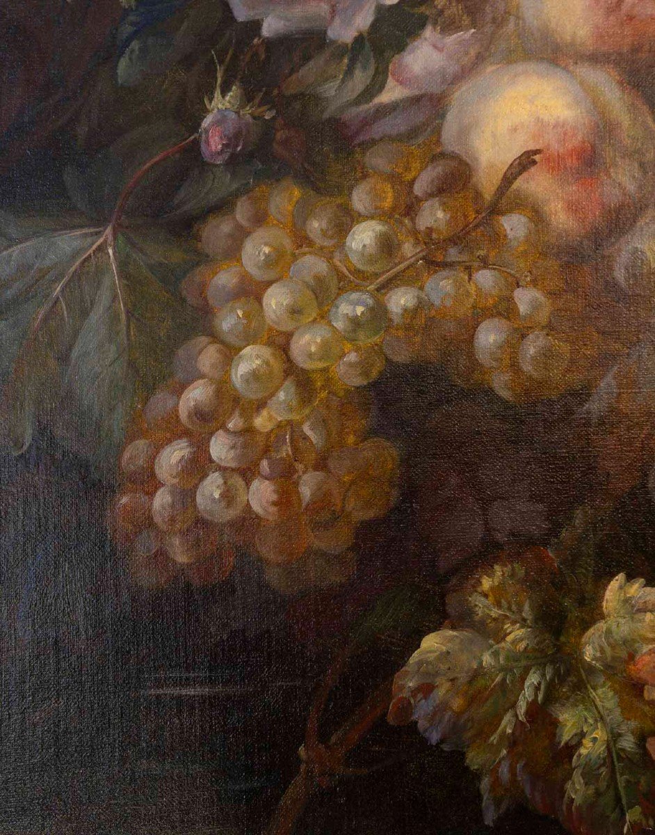 Chéreau Claude Eugène (XIX /XXème ) BOUQUET de Fleurs et Fruits -photo-4