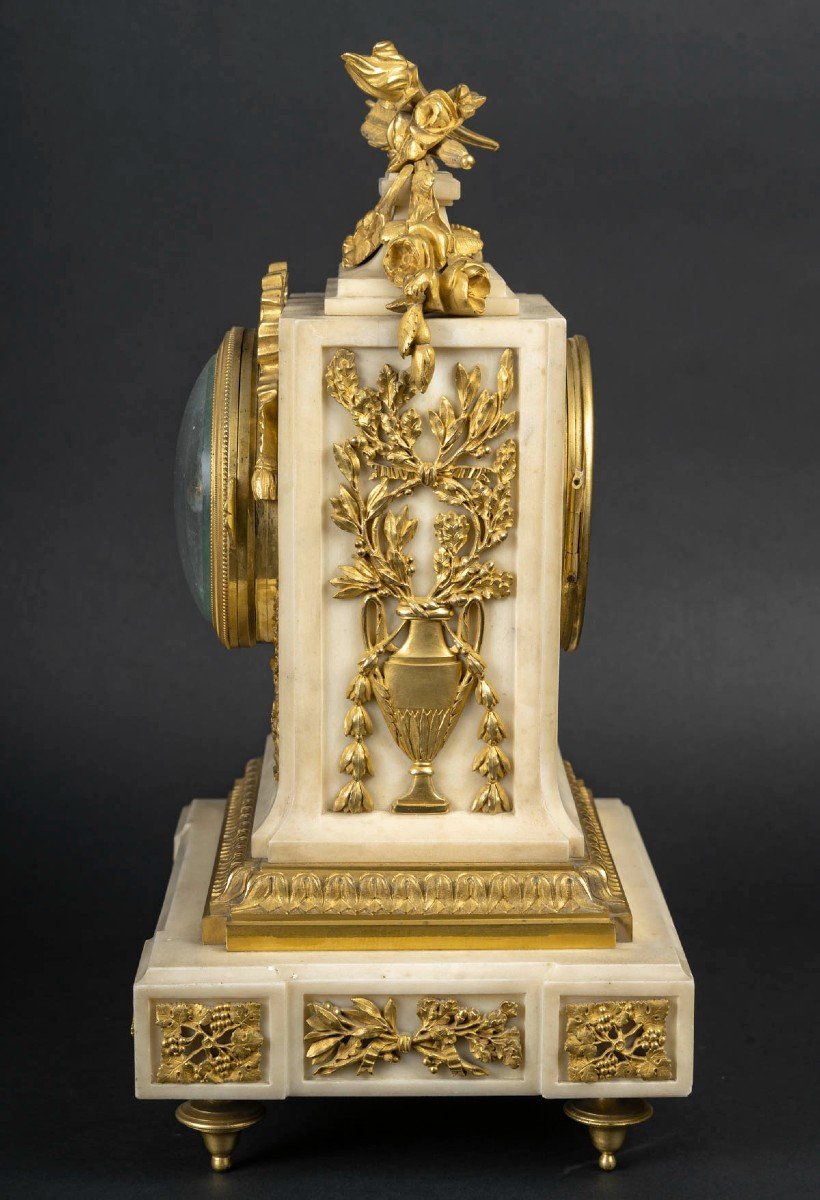 Borne Clock "charles Le Roy In Paris St Louis XVI (white And Gold)-photo-2