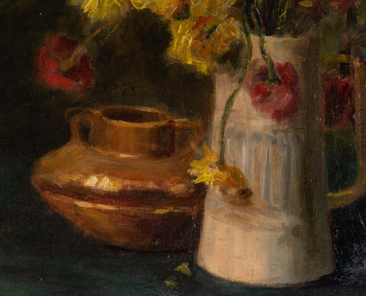 Still Life With Ranunculus By Garnier Late 19th Century-photo-4