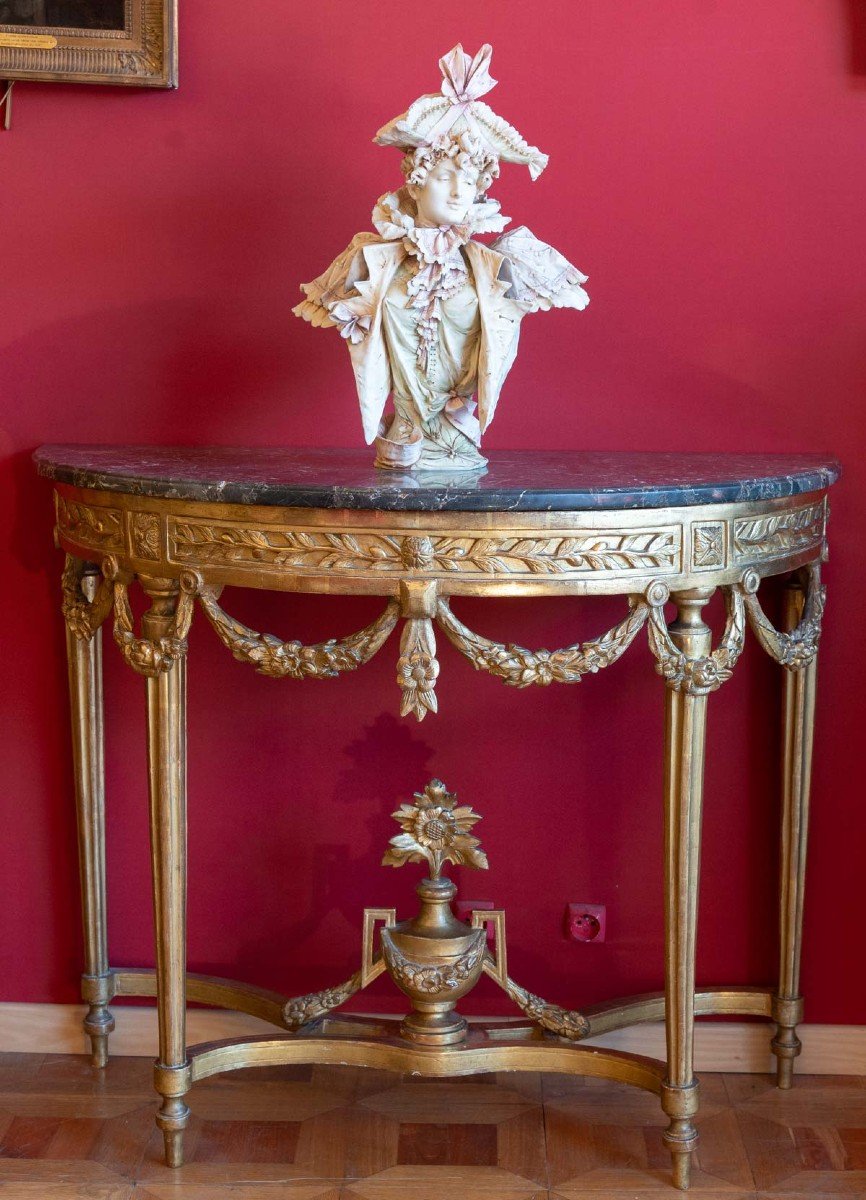 Console Louis XVI en bois doré  XVIIIème siècle-photo-3