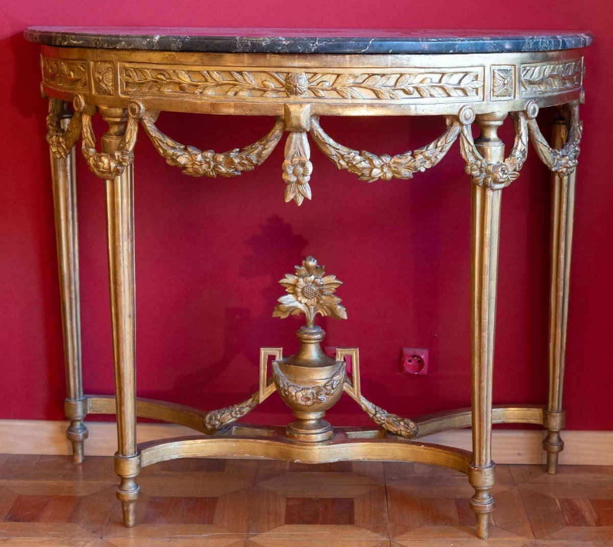 Console Louis XVI en bois doré  XVIIIème siècle-photo-1