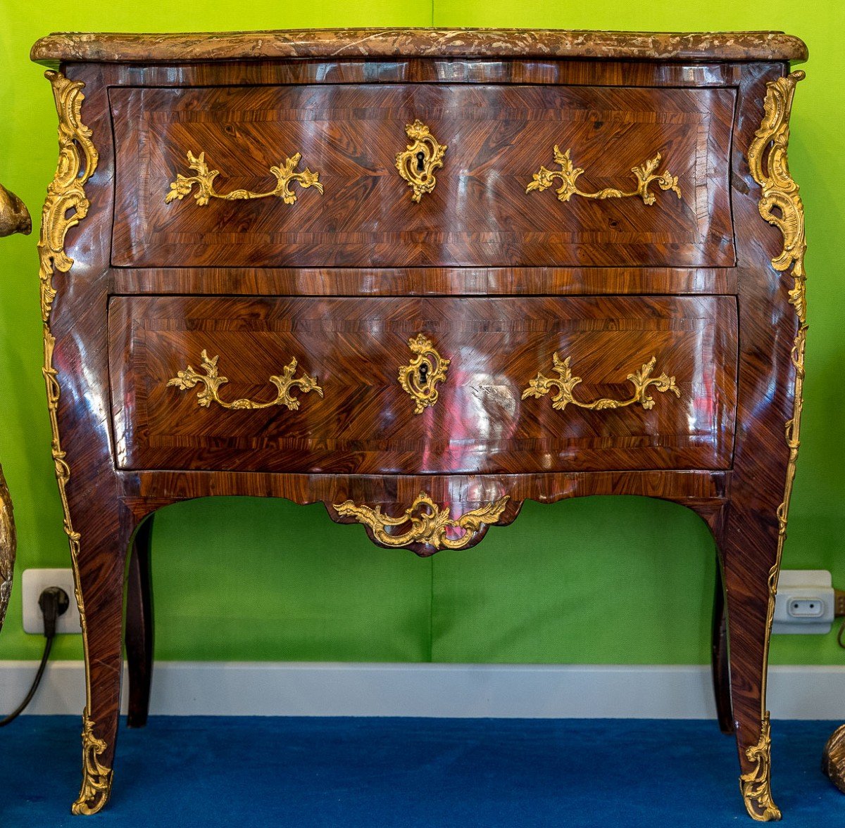 Small Curved Louis XV Chest Of Drawers (18th Century)-photo-2