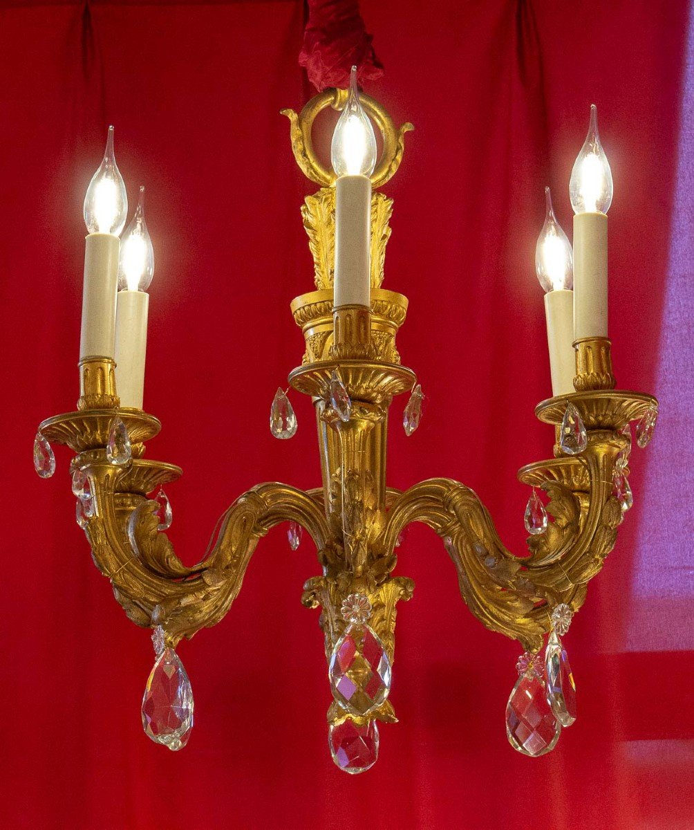 Lustre en bronze doré  ST.LOUIS  XVI