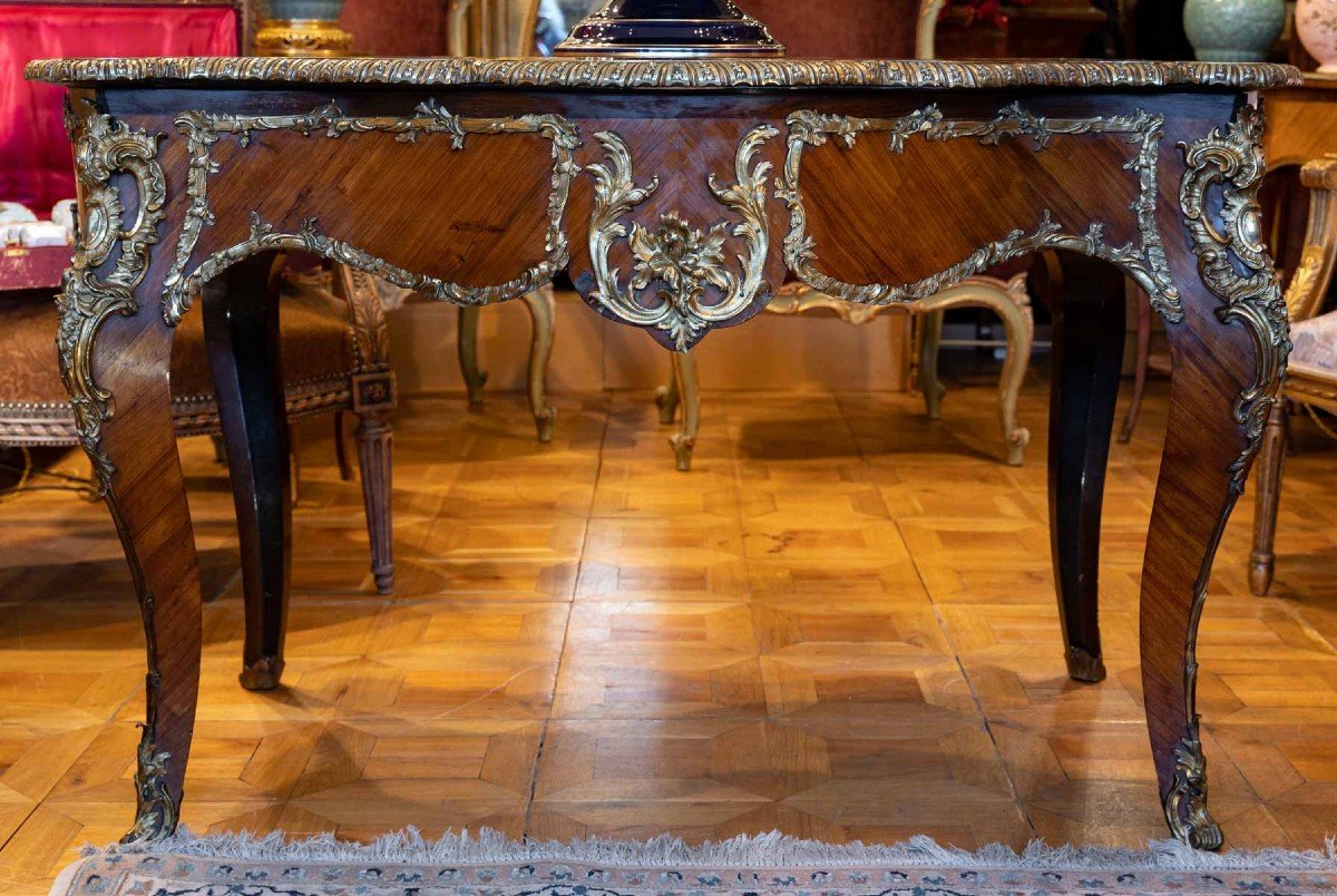 Middle Table Or Louis XV Style Table-desk (19th Century)-photo-3
