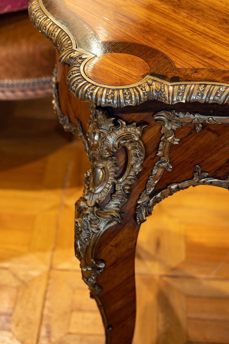 Middle Table Or Louis XV Style Table-desk (19th Century)-photo-1