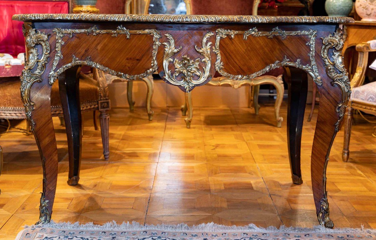 Middle Table Or Louis XV Style Table-desk (19th Century)-photo-4