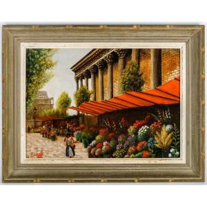 J.V.CANEL  "Le marché aux fleurs ,Place de la Madeleine   PARIS "
