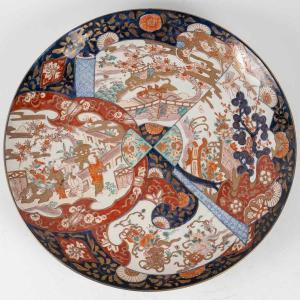 Japon " Très grand  Plat à décor Imari " XIXème  