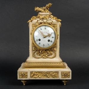 Borne Clock "charles Le Roy In Paris St Louis XVI (white And Gold)