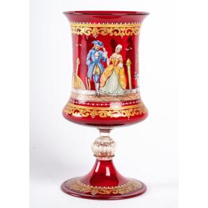 Verre Venise Rouge rubis " Comédia del arte "  1920