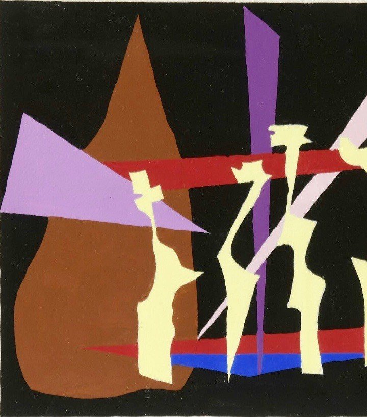 Richard Mortensen, Gouache, Abstract, Kandinsky-photo-3