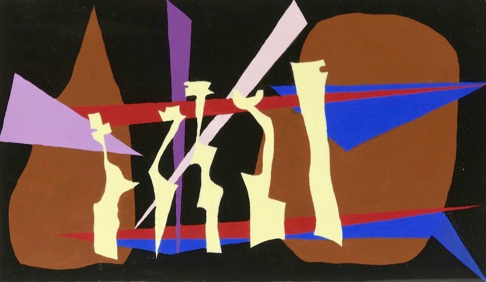 Richard Mortensen, Gouache, Abstract, Kandinsky