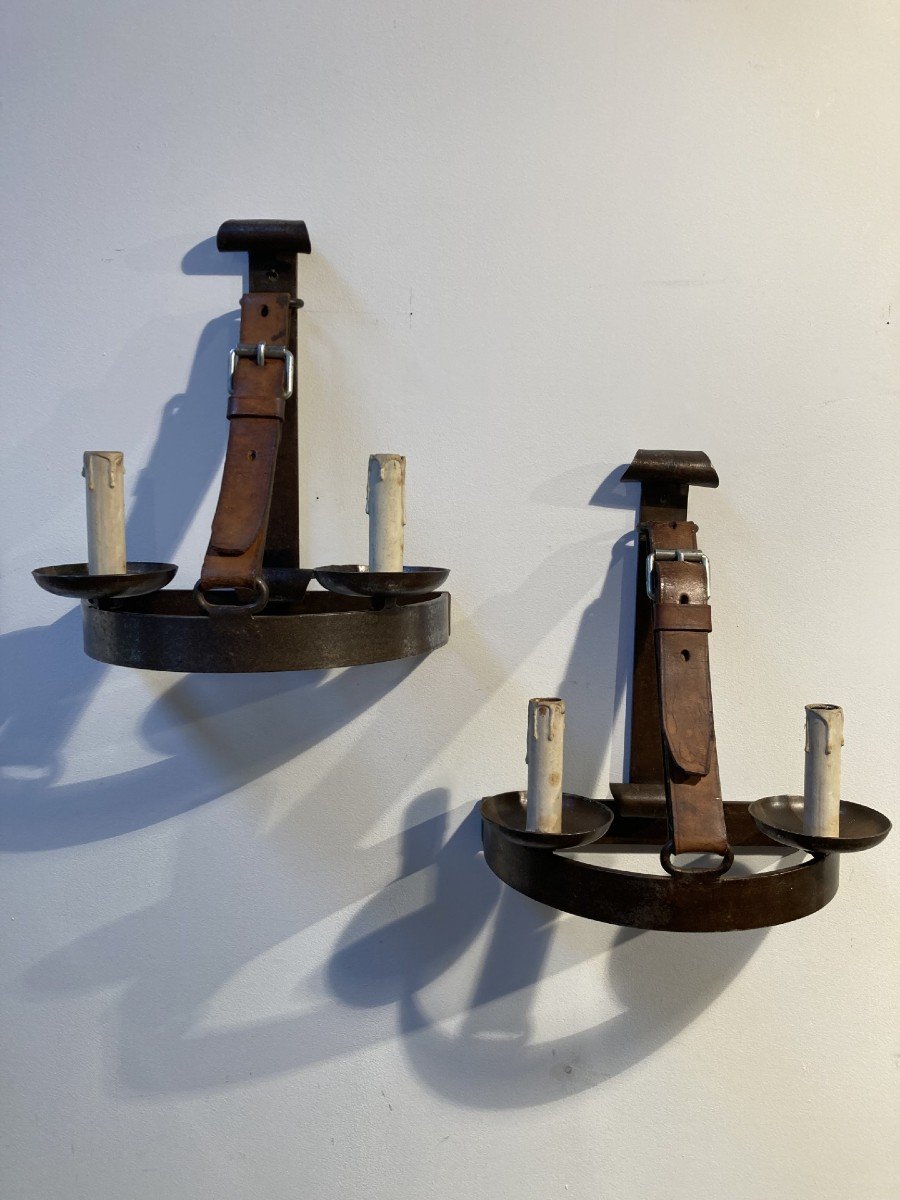 Pair Of Brutalist Wall Lights