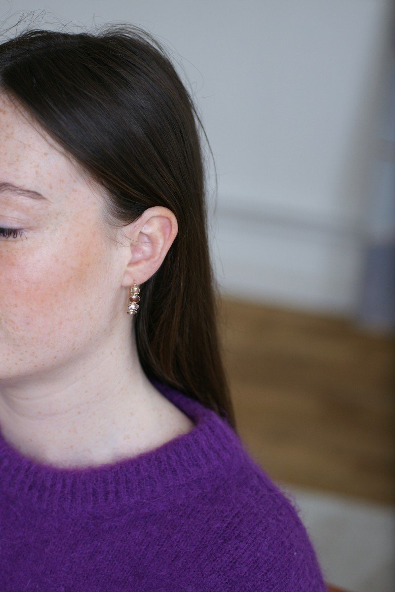 Savoyarde Hoop Earrings, In Yellow Gold And White Gold-photo-1