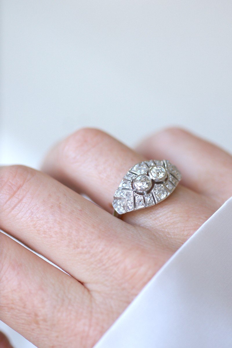 Art Deco Dome Diamond Ring-photo-4