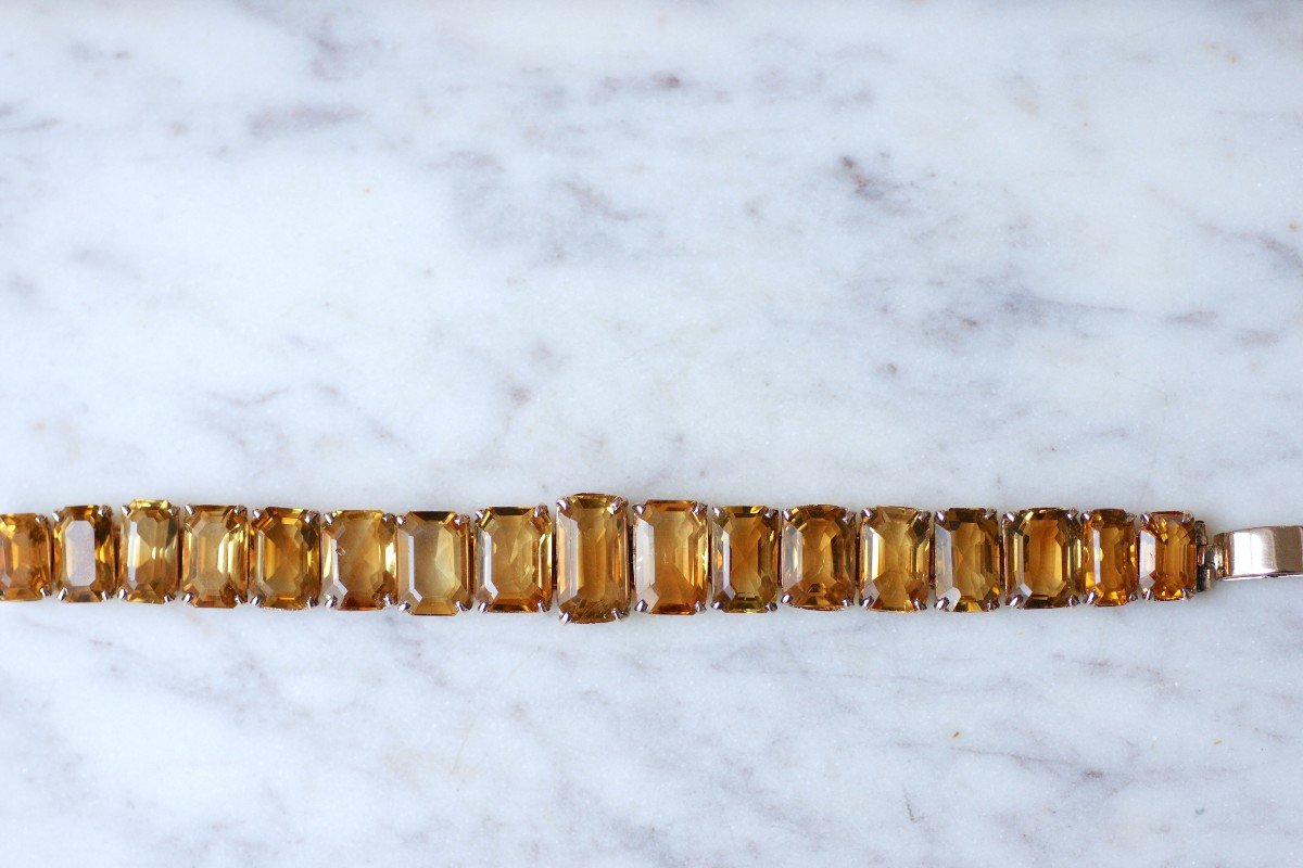 Retro Citrine Bracelet On Rose Gold-photo-2