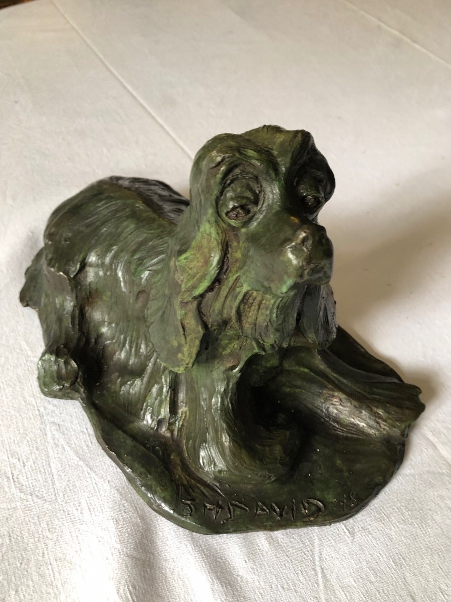 Bronze Sculpture Chien José Maria David Sculpteur